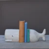 Scout Homewares Cast Iron Whale Bookends In White