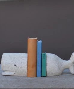 Scout Homewares Cast Iron Whale Bookends In White