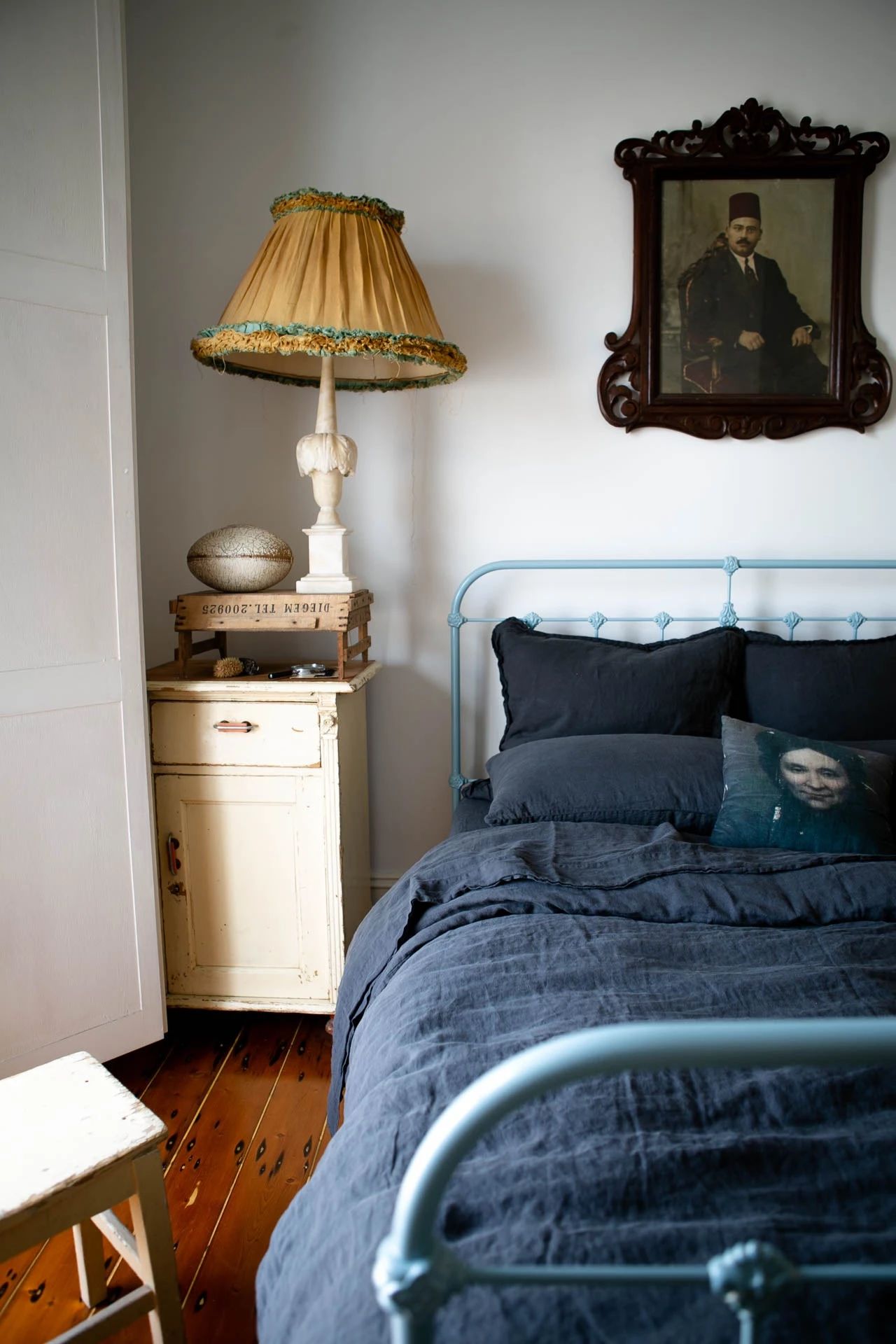 Scout House Textiles Scout Portuguese Linen Quilt Cover Set- Queen - Charcoal