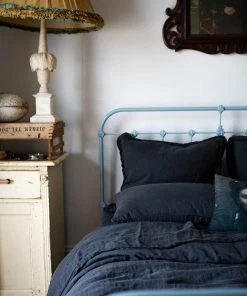 Scout House Textiles Scout Portuguese Linen European Pillowcase- CHARCOAL