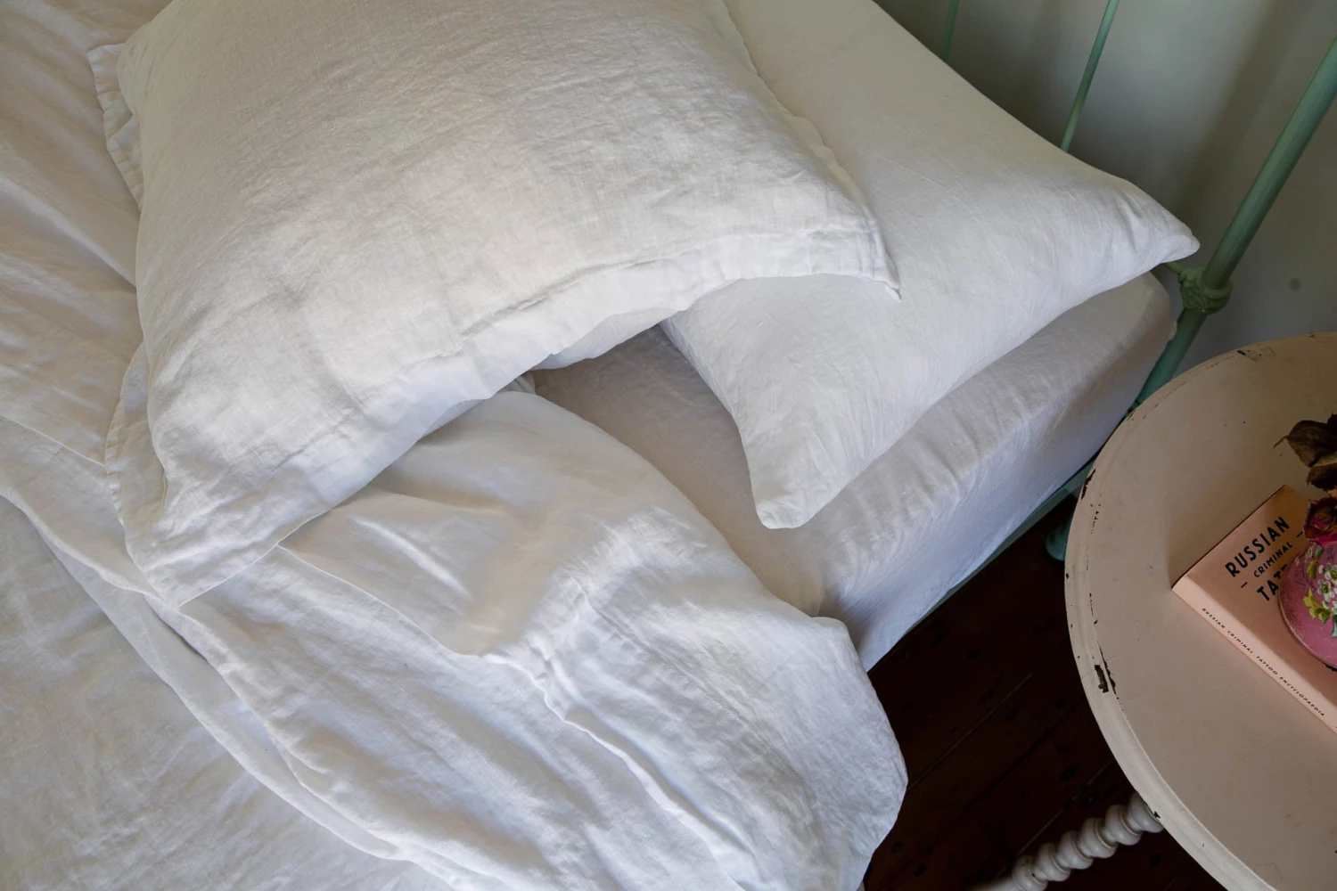 Scout House Scout Portuguese Linen Sheet Set- King - White