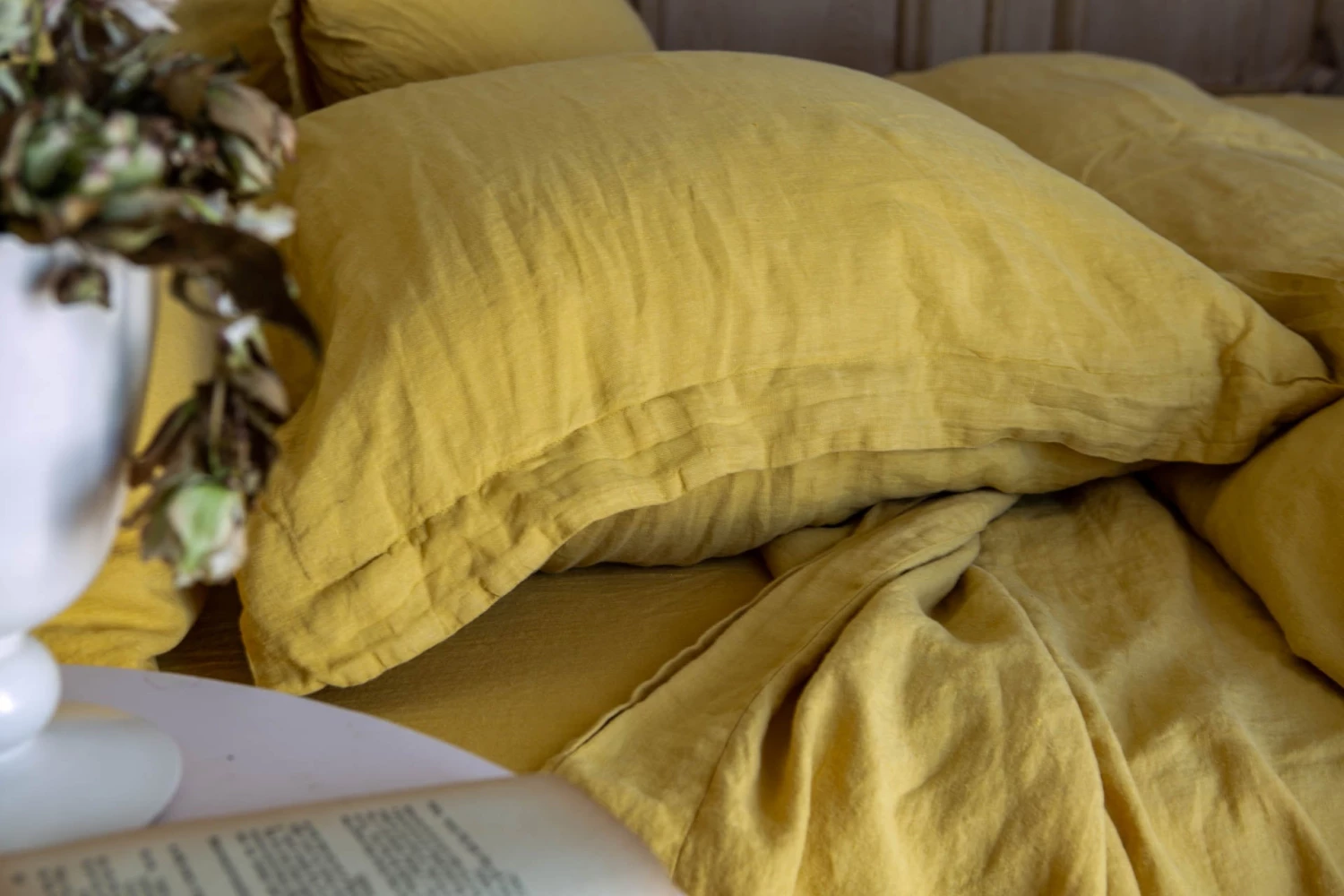 Scout House Scout Portuguese Linen Quilt Cover Set- King - Mustard