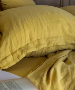 Scout House Textiles Scout Portuguese Linen Sheet Set- King - Mustard