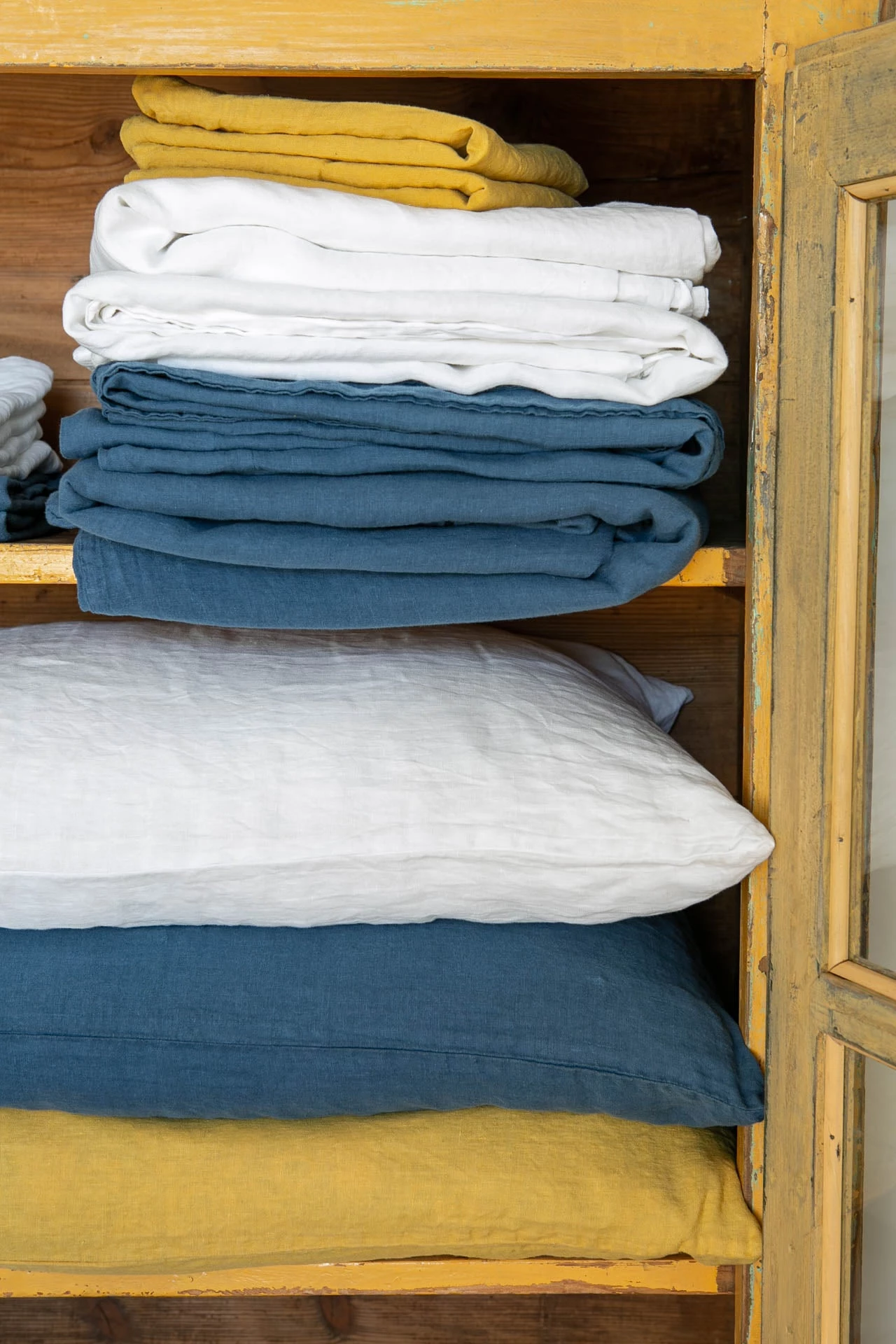 Scout House Scout Portuguese Linen Quilt Cover Set - Queen- Scout Blue Homewares