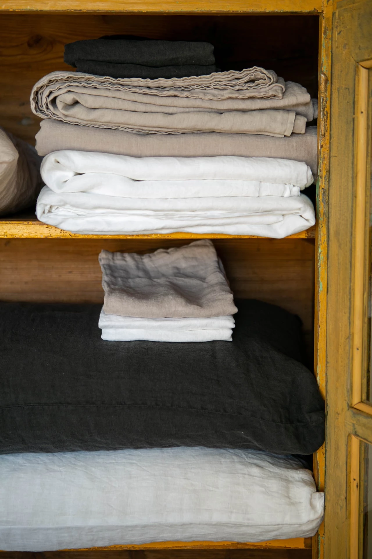 Scout House Textiles Scout Portuguese Linen Quilt Cover Set- Queen - Charcoal