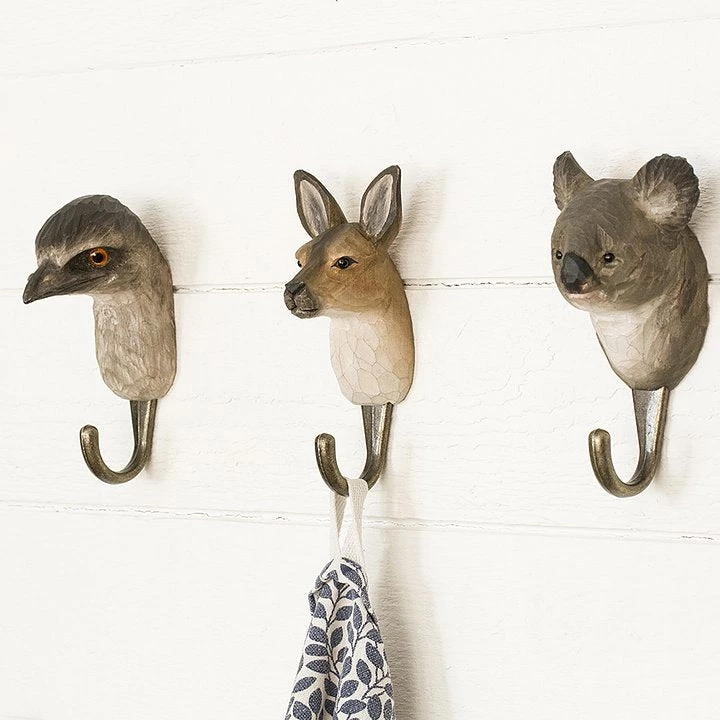 Scout House Homewares Hand Carved Wooden Wall Hook - Kangaroo