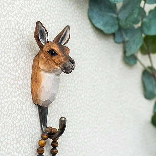 Scout House Homewares Hand Carved Wooden Wall Hook - Kangaroo