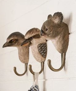 Scout House Homewares Hand Carved Wooden Wall Hook - Kookaburra