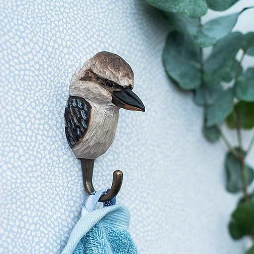 Scout House Homewares Hand Carved Wooden Wall Hook - Kookaburra