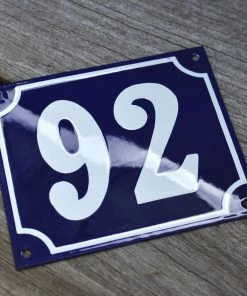 Scout House Gifts Enamel House Numbers From France In Traditional Deep Cobalt Blue