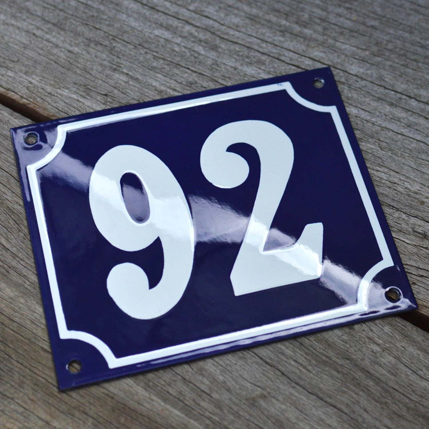 Scout House Gifts Enamel House Numbers From France In Traditional Deep Cobalt Blue