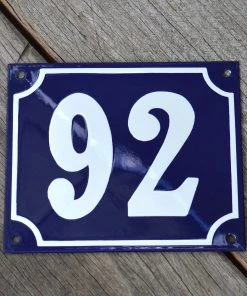 Scout House Gifts Enamel House Numbers From France In Traditional Deep Cobalt Blue