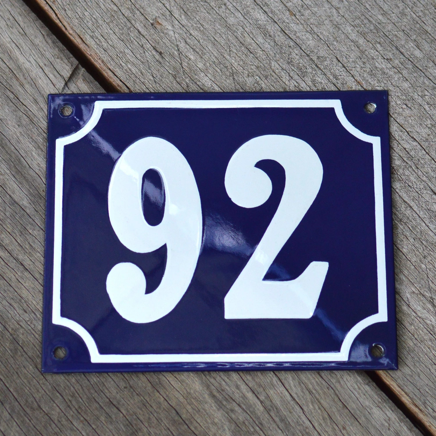 Scout House Gifts Enamel House Numbers From France In Traditional Deep Cobalt Blue