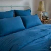 Scout House Scout Portuguese Linen Quilt Cover Set - Queen- Scout Blue Homewares