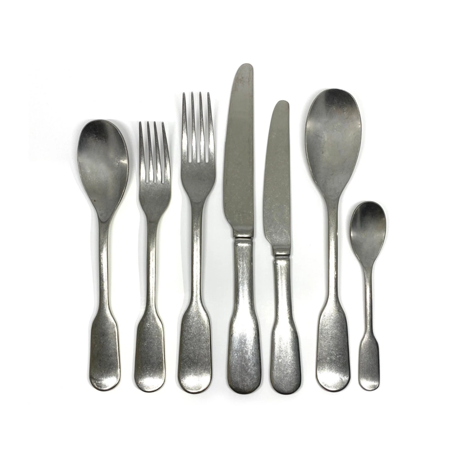 Scout House Calais 7 Piece Cutlery Set For One - Vintage Satin Finish - Stainless Steel