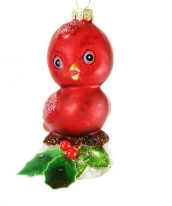 Scout Homewares Mercury Glass Little Red Robin Ornament