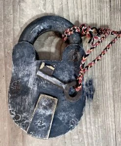 Scout Homewares Vintage Forged Metal Box Padlock & Key - Giant