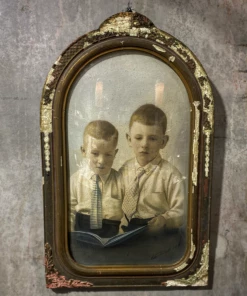 Scout House Gifts Original Victorian Era Convex Glass Framed Hand Coloured Glass Photo