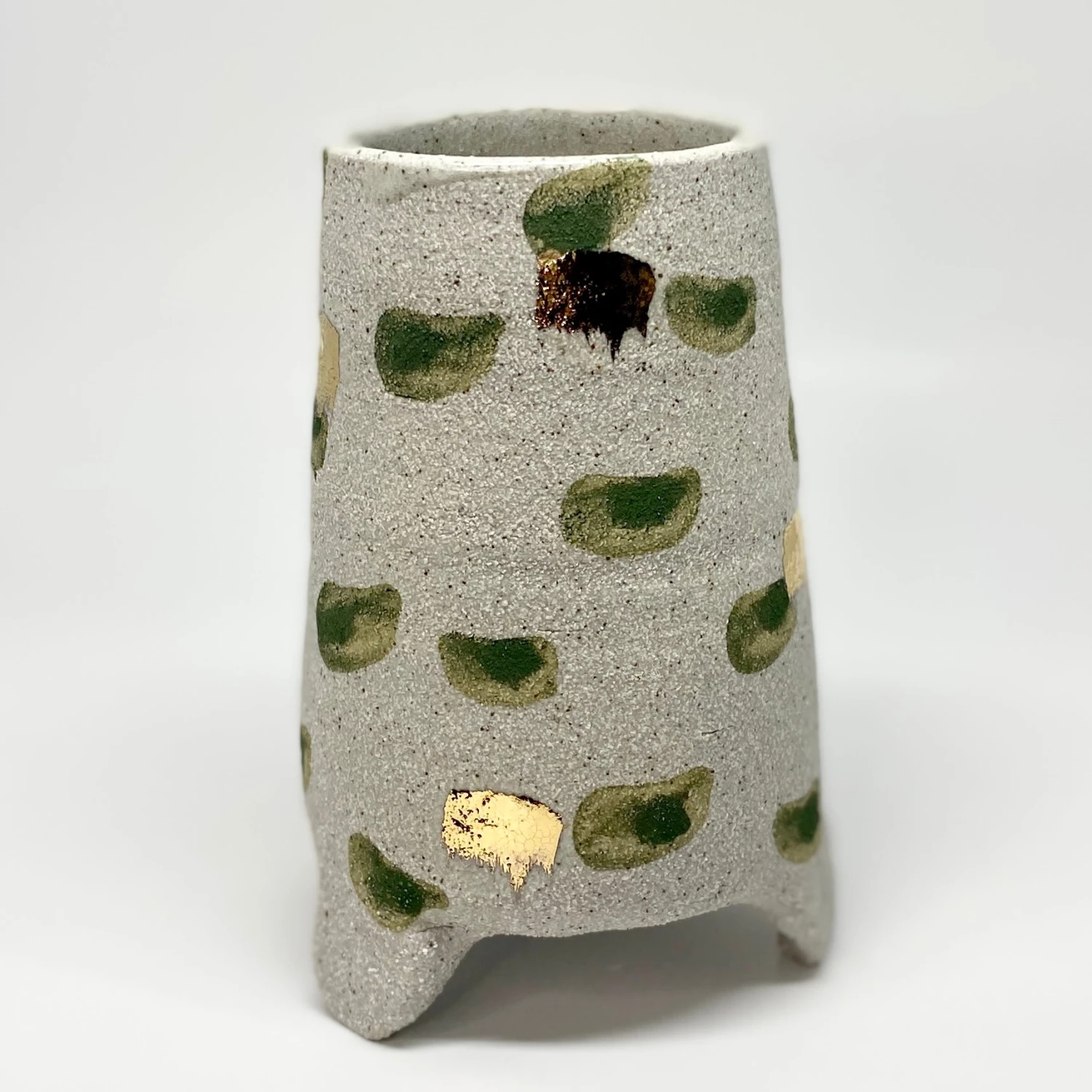 Bridget Bodenham - Small Cylindrical Vase - Rustic Green 2