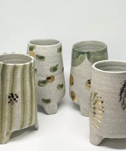 Bridget Bodenham - Small Cylindrical Vase - Rustic Green 2