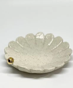 Gifts Bridget Bodenham - Flower Dish Gold Pearl