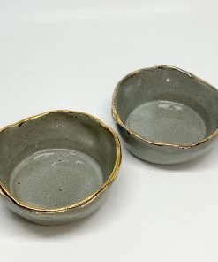 Gifts Bridget Bodenham - Salt Pot Grey And Golden Rim