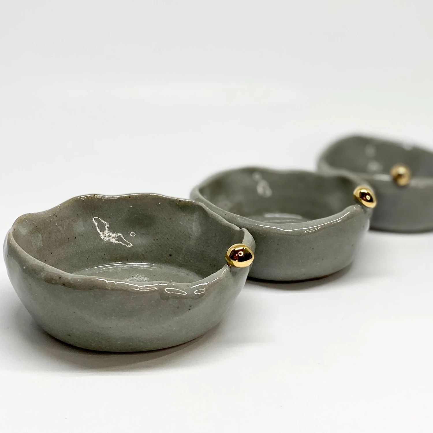 Bridget Bodenham - Salt Pot Grey And Gold Pearl Gifts