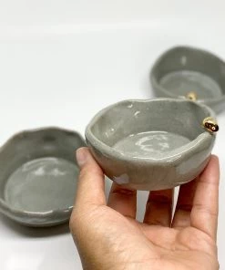 Bridget Bodenham - Salt Pot Grey And Gold Pearl Gifts