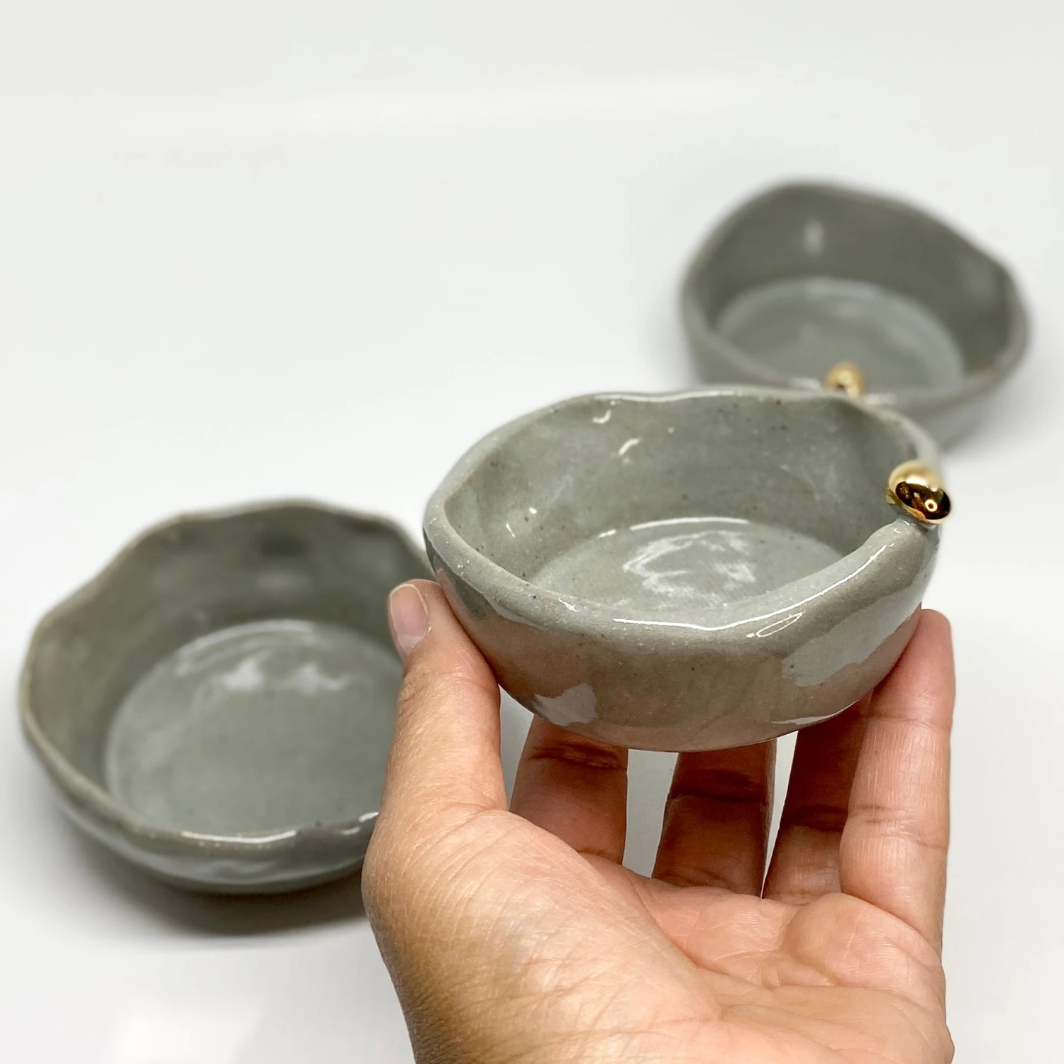 Bridget Bodenham - Salt Pot Grey And Gold Pearl Gifts