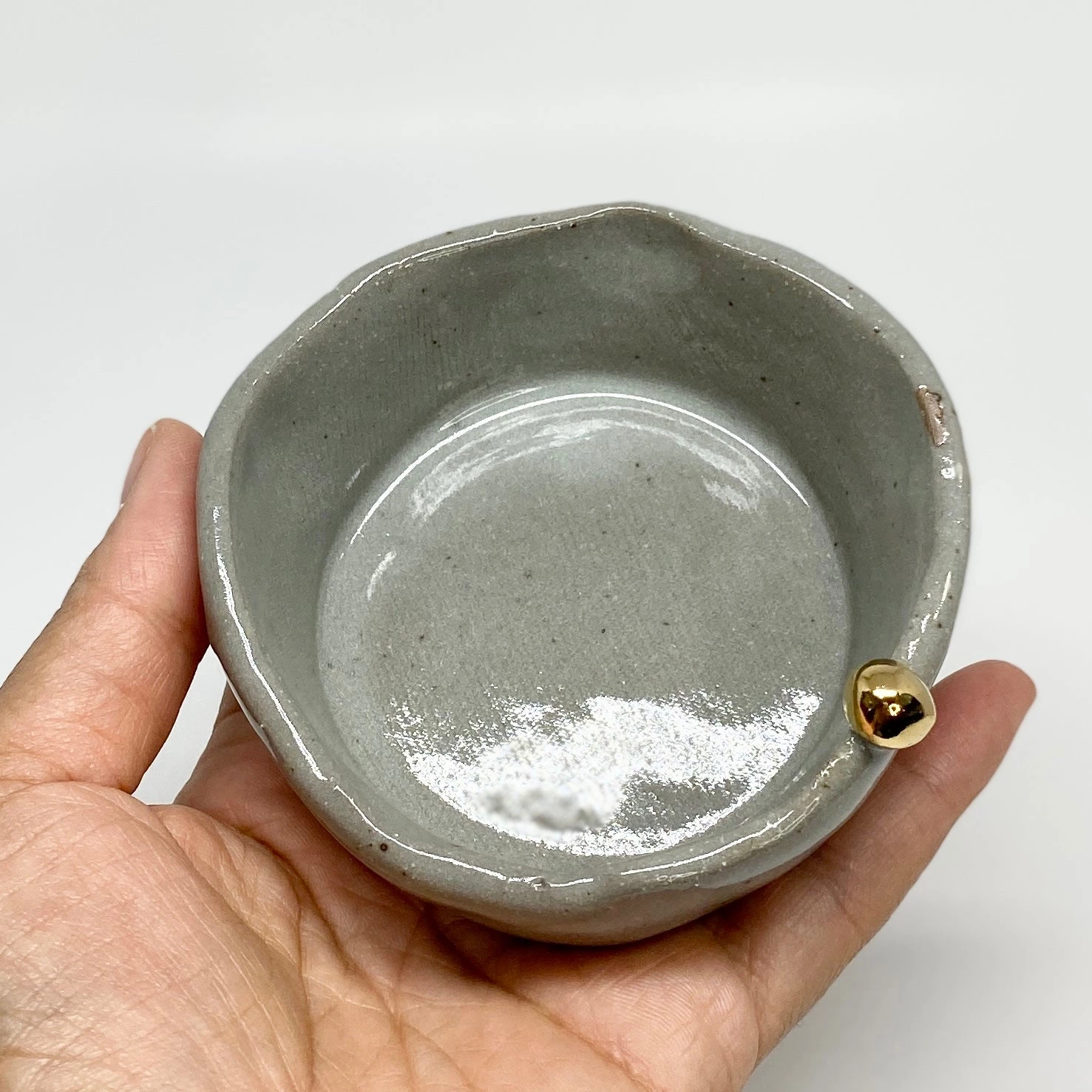 Bridget Bodenham - Salt Pot Grey And Gold Pearl Gifts