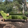 Scout House Furniture Restored Vintage French Chaise Lounge In Green Velvet