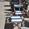 Scout Classic Directors Chair In Les Toiles Du Soleil -NAVY AND WHITE BROAD STRIPE Furniture