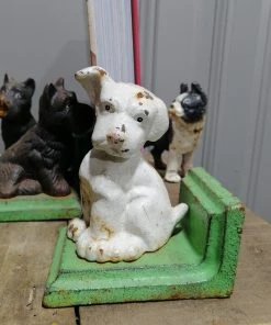 Scout House White Puppy Bookends