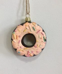 Scout Mercury Glass Chocolate Doughnut Ornament