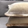 Scout House Gifts Luxury Silk Velvet Cushion Ivory With Cream Fringe- 55cm Square