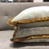 Scout House Luxury Silk Velvet Cushion Sky Light With Gold Fringe- 55cm Square Gifts