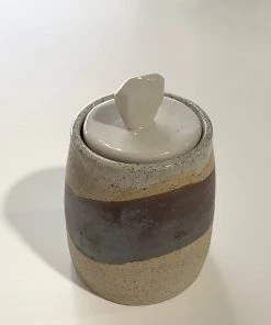 Scout House Gifts Iron Wash Lidded Vessel Sand Pearl - Bridget Bodenham