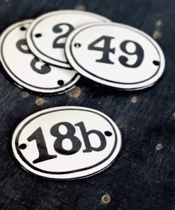 Scout House Gifts Enamel House Numbers Black And White- CUSTOM NUMBERS