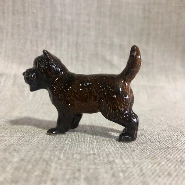 Scout House Ceramic Chocolate Cairn Terrier Miniature Figurine Homewares