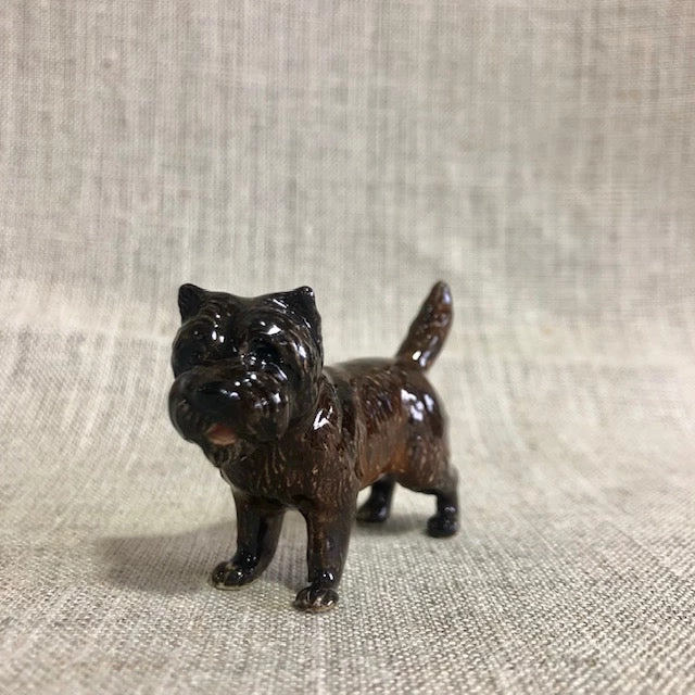Scout House Ceramic Chocolate Cairn Terrier Miniature Figurine Homewares