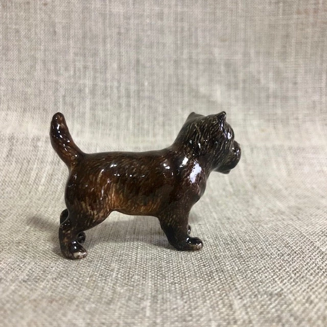 Scout House Ceramic Chocolate Cairn Terrier Miniature Figurine Homewares