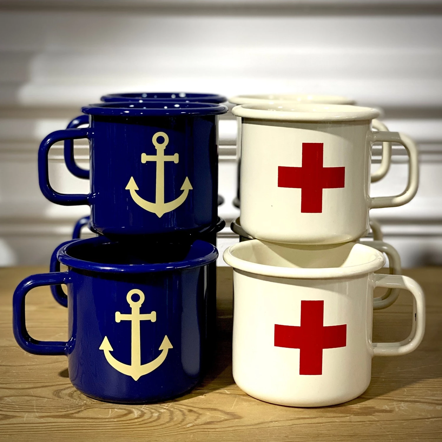 Scout House SCOUT Enamel Mug 350mls - Blue With Anchor Homewares
