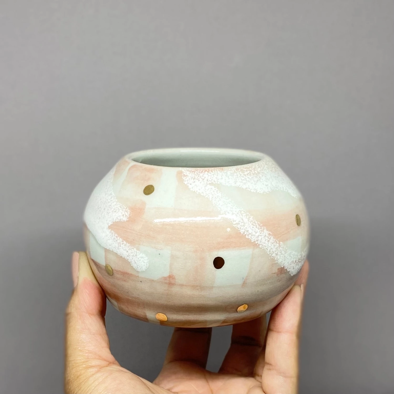 Scout House Pink Blush With Gold Dots Canister - Bridget Bodenham