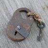 Scout Homewares Vintage Forged Metal Box Padlock & Key