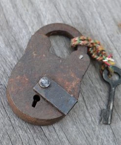 Scout Homewares Vintage Forged Metal Box Padlock & Key