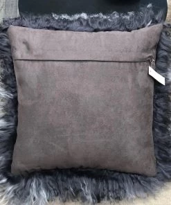 Scout House Mongolian Sheepskin Cushion - Charcoal 40 Cm