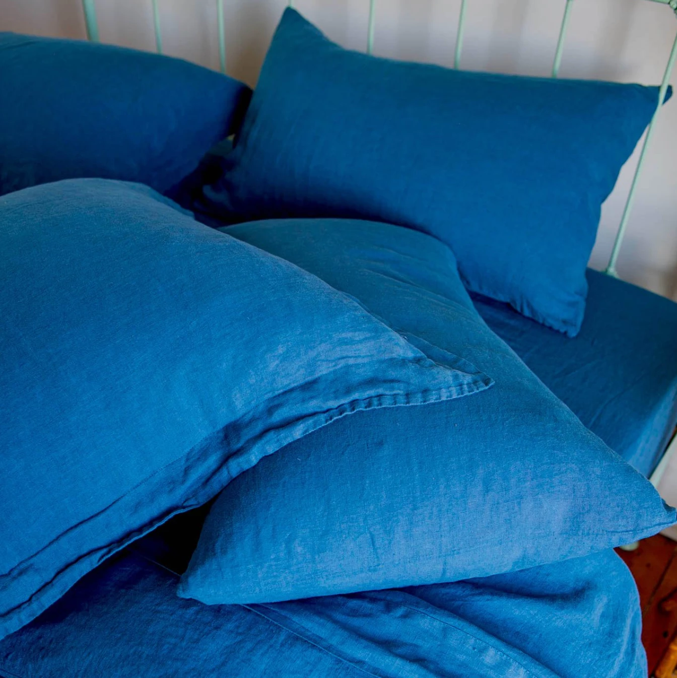 Scout House Scout Portuguese Linen Sheet Set- King - Scout Blue Gifts