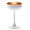 Scout Champagne Glass- European Made- Lausitz- Matte White And Gold Homewares
