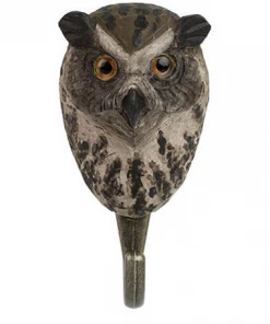 Scout House Hand Carved Wooden Wall Hook - Eagle Owl Gifts
