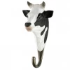 Scout House Gifts Hand Carved Wooden Wall Hook - Black And White Cow